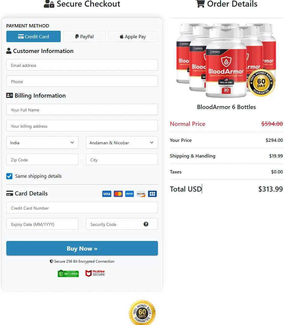 BloodArmor- Secure Page